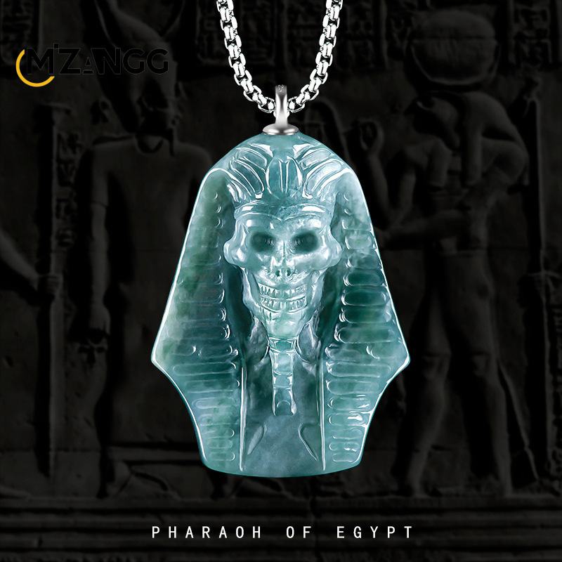 Hip Hop Chain Necklace - Natural A Goods Blue Water Jadeite