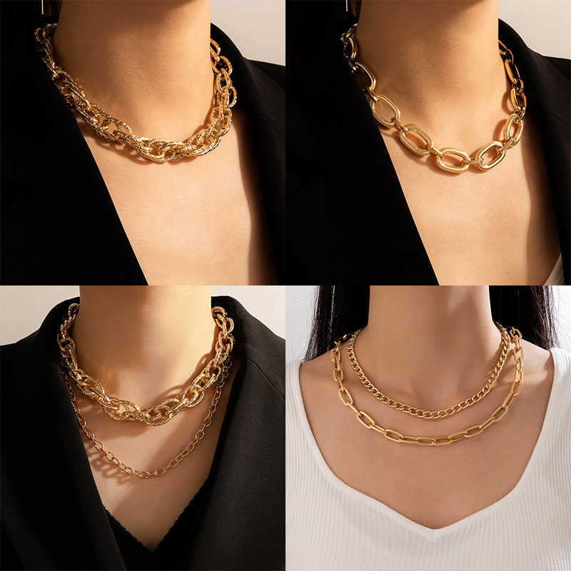 Hip Hop Chain Necklace - Jewelry Fashion Hip Hop Short Thick