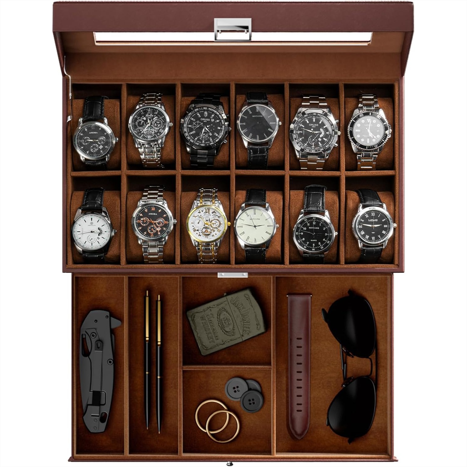 Watch Display Box - Watch Box with 12 Slots and