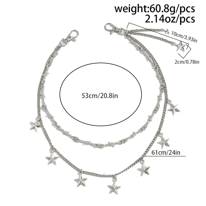 Hip Hop Chain Necklace - Men Women Hip Hop Double Layer