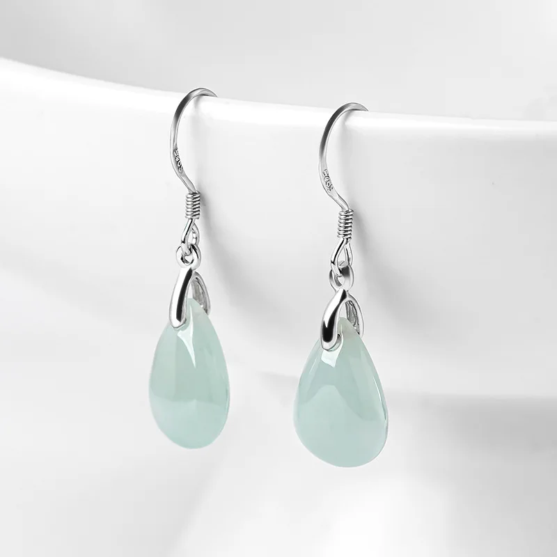 Luxury Gifts Jewelry & Watches Namfleg Mostar - Burmese Jade Water Drop Earrings Certificate