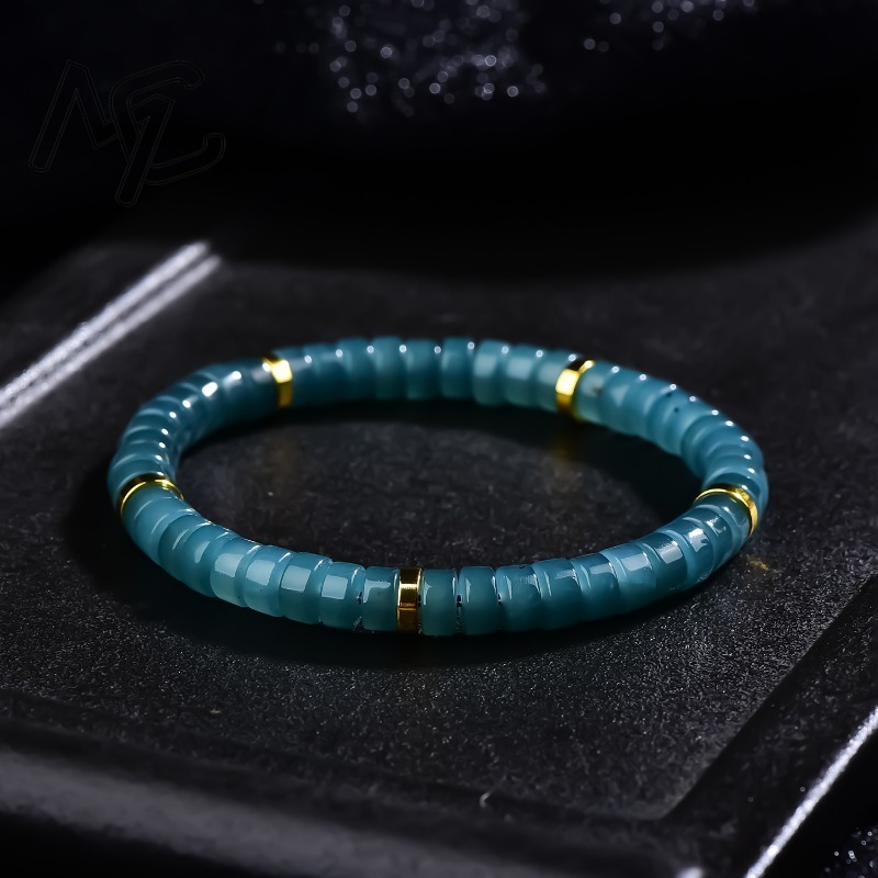 Luxury Gifts Jewelry & Watches Namfleg Mostar - Natural Jadeite Blue Water Abacus Beads