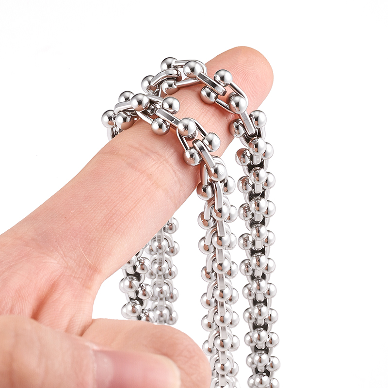 Hip Hop Chain Necklace - Stainless Steel Punk Chains for DIY