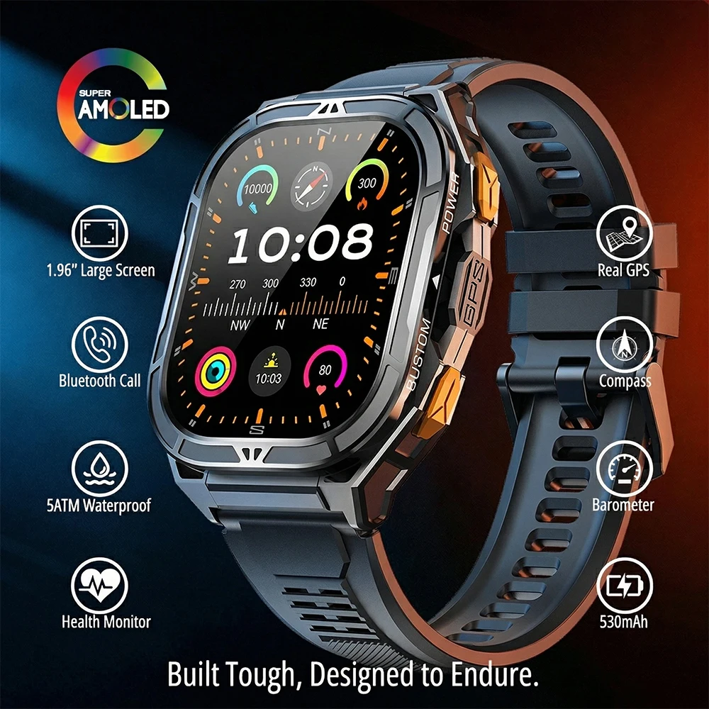 Italian Jewelry Watches - Luxury AMOLED Smartwatch Real GPS 5ATM