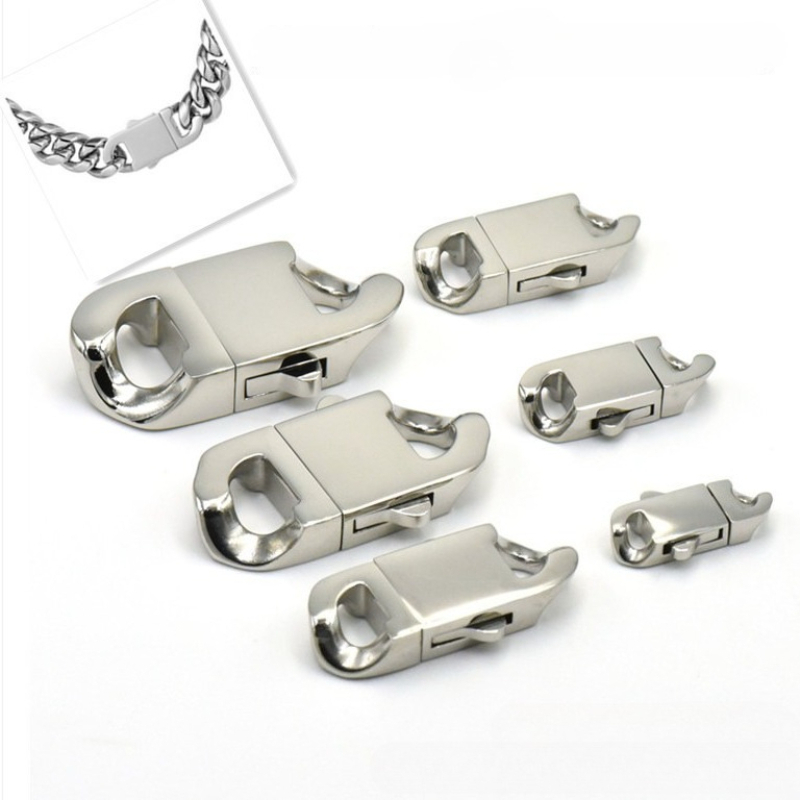 Hip Hop Chain Necklace - Stainless Steel Spring Clasp Lobster Clasp
