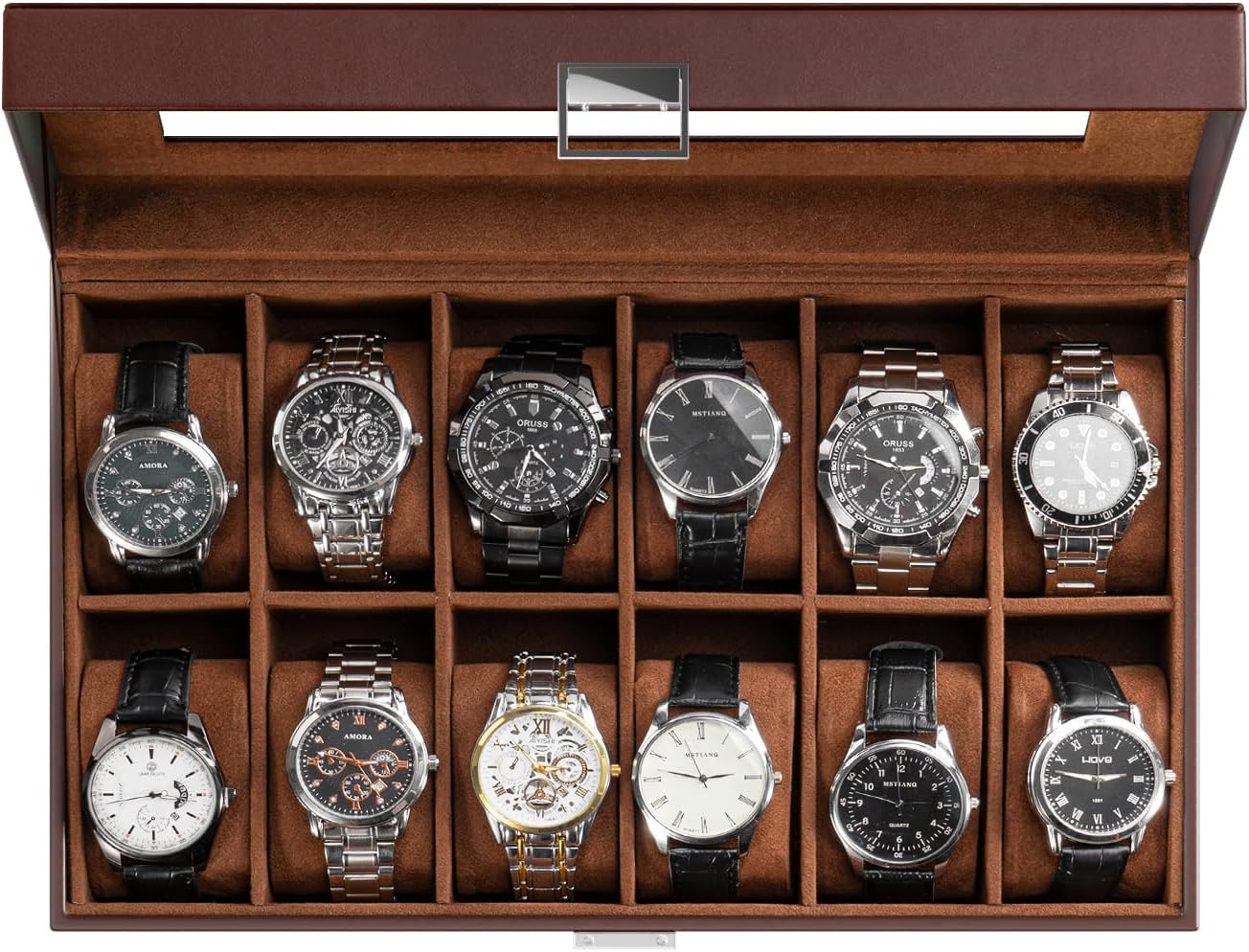 Watch Display Box - Watch Box Organizer for Dad, 12