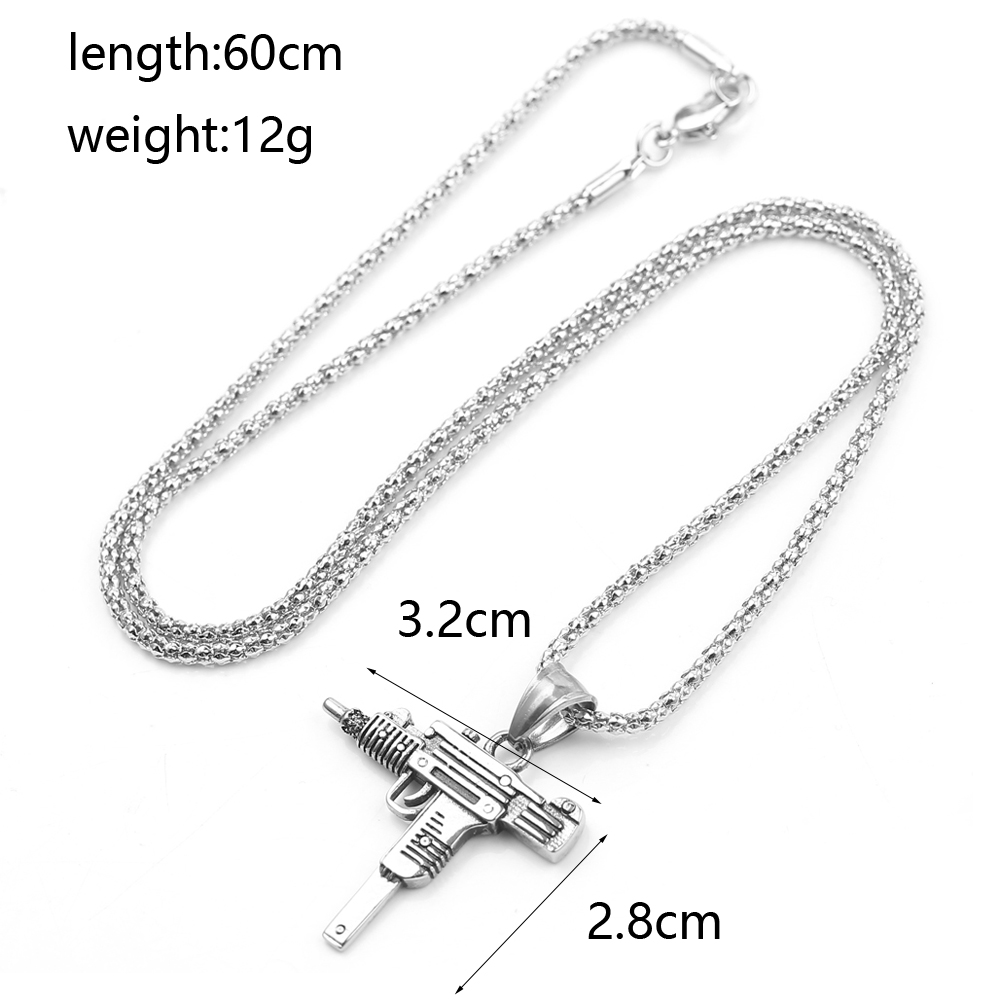 Punk Uzi Pistol Machine Gun Ne - Hip Hop Chain Necklace recension och pris