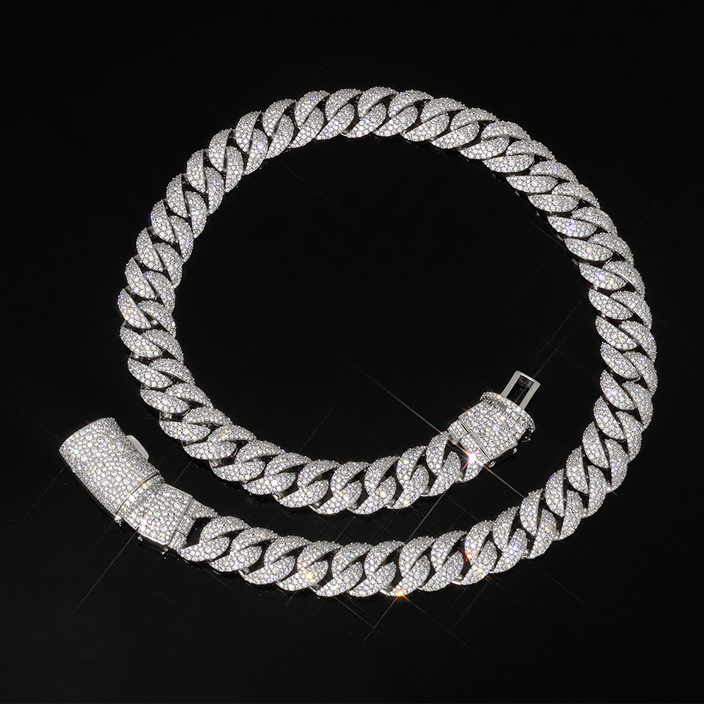 Iced out 14mm 3 Row Diamond Cu - Hip Hop Chain Necklace recension och pris