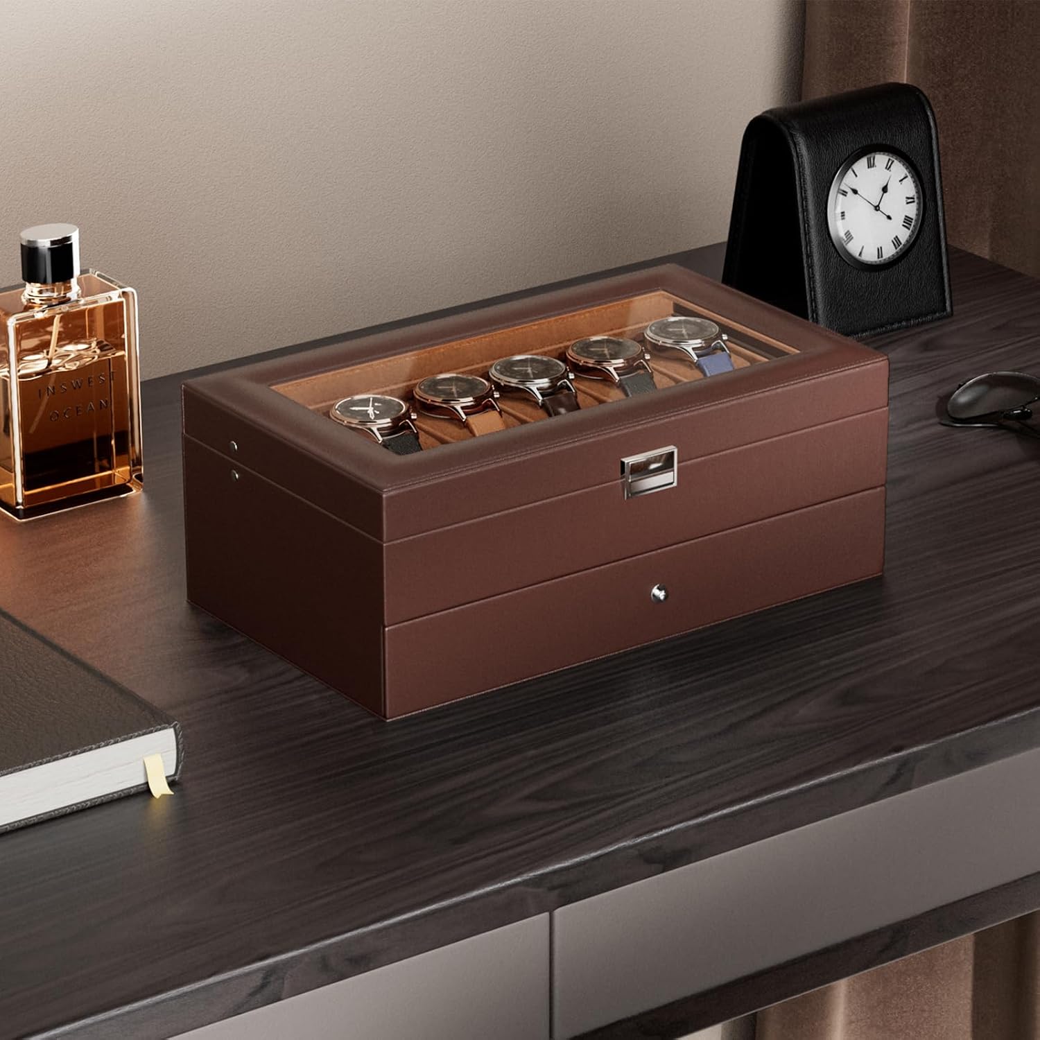 Watch Box with 12 Slots and Dr - Watch Display Box recension och pris