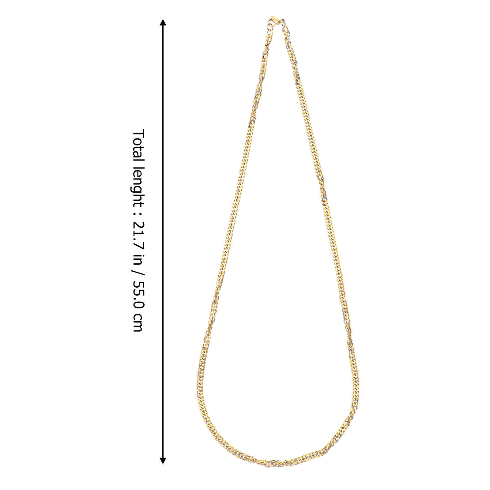 1Pcs Golden Titanium Steel Dou - Hip Hop Chain Necklace recension och pris