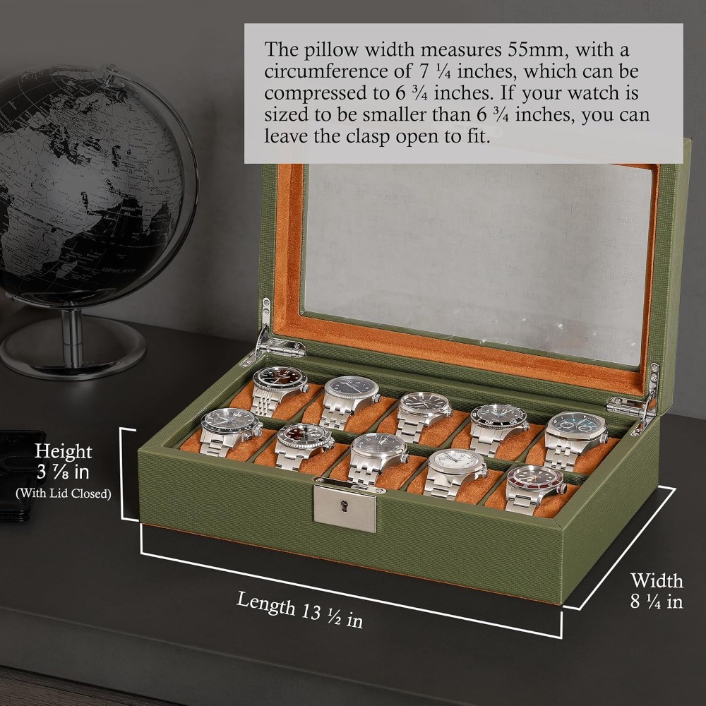 10 Slot Leather Watch Box with - Watch Display Box recension och pris