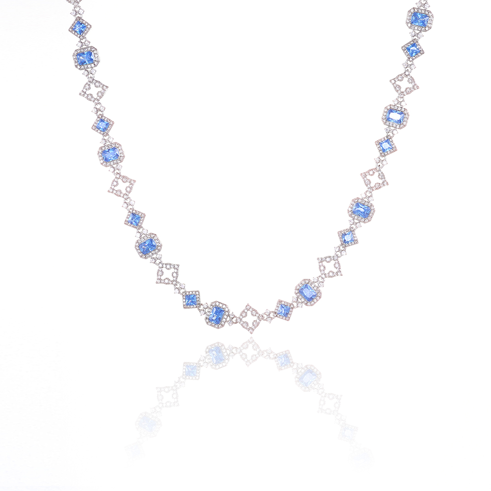 HHIOK New 11MM Blue Gemstone C - Hip Hop Chain Necklace recension och pris
