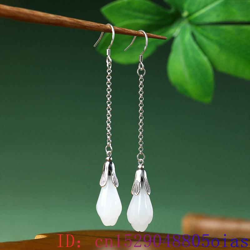White Real Jade Flower Earring - Luxury Gifts Jewelry & Watches Namfleg Mostar recension och pris