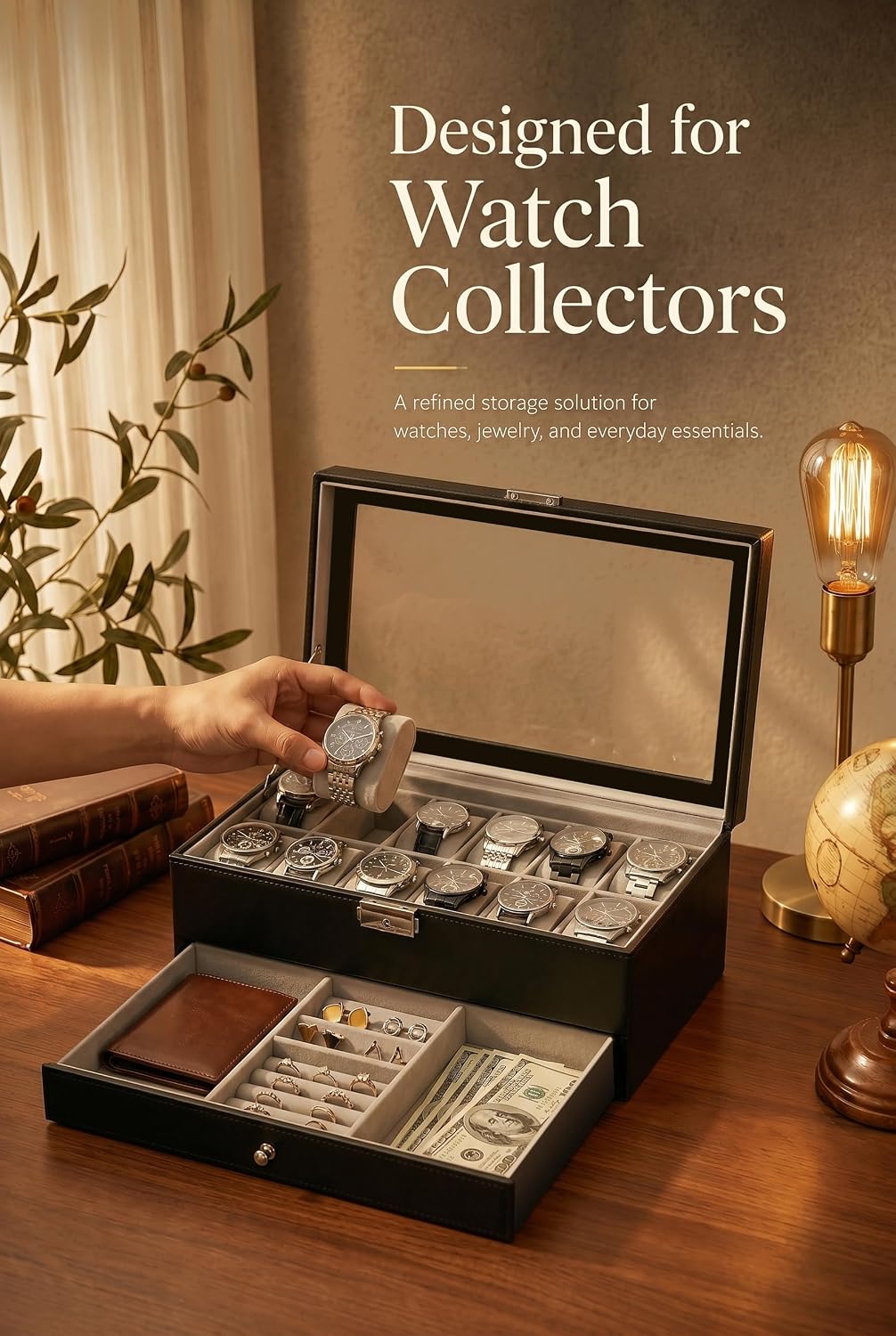 Watch Box Organizer for Men Gi - Watch Display Box recension och pris