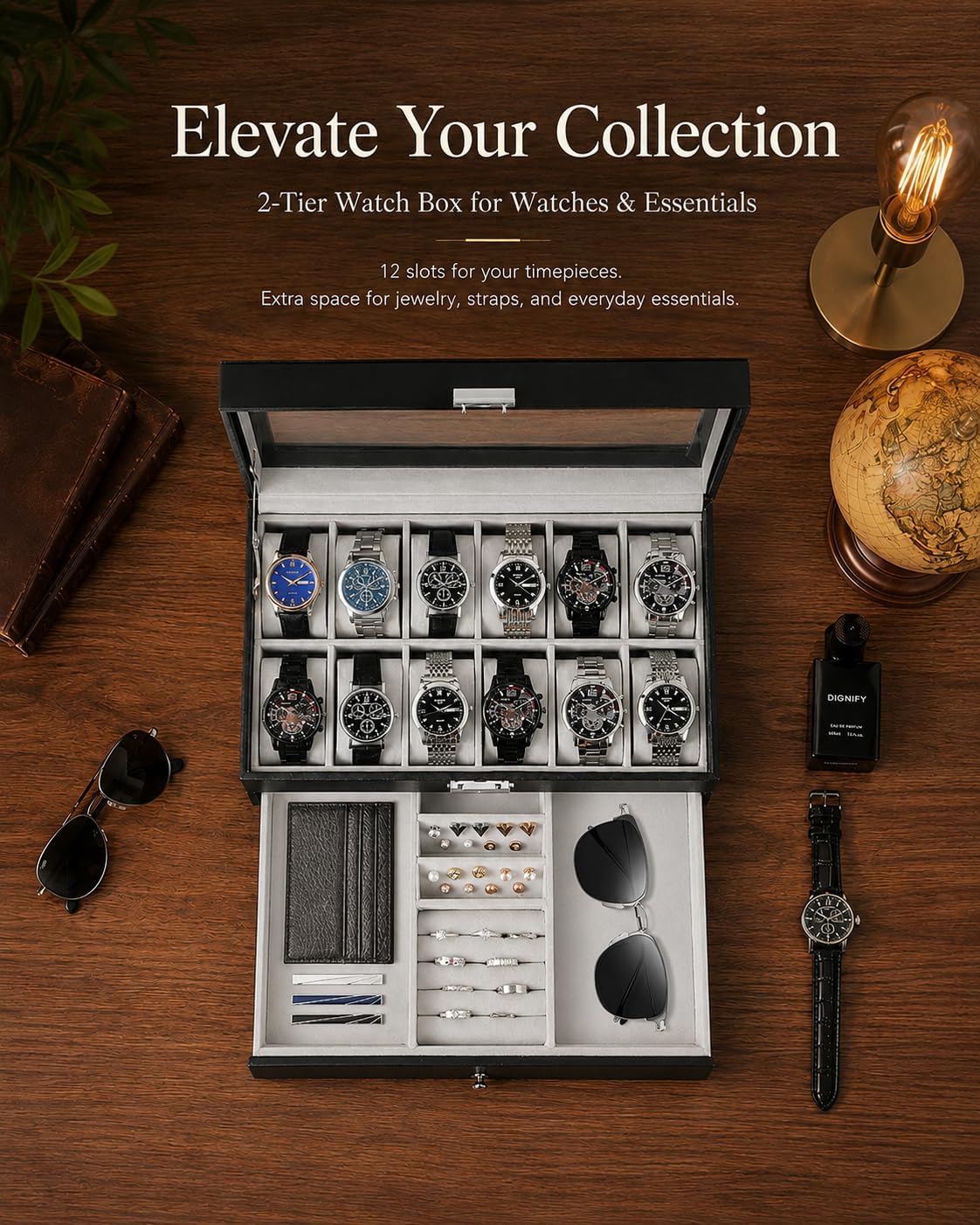 Watch Box Organizer for Men Gi - Watch Display Box recension och pris