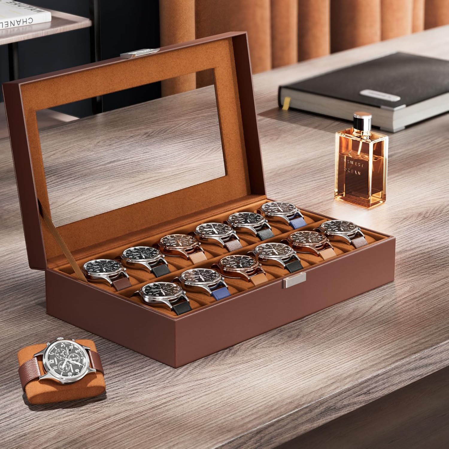 12 Slot Watch Display Case wit - Watch Display Box recension och pris